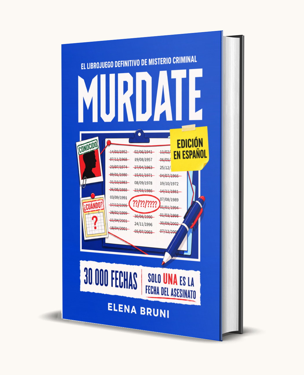 MURDATE — el libro definitivo de misterio y pasatiempos de Elena Bruni, edición en español